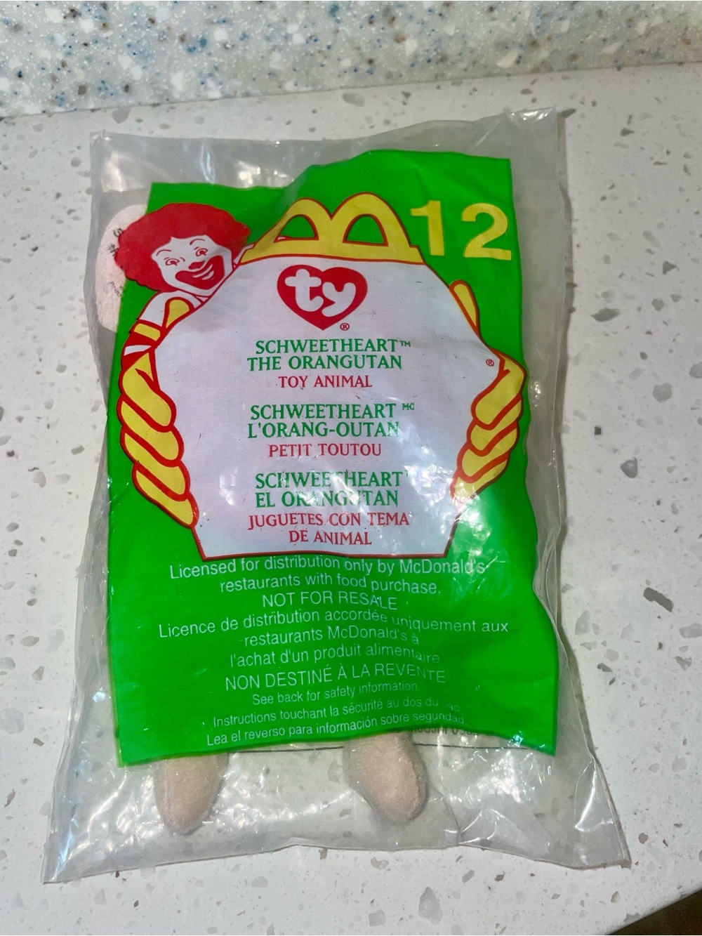McDonald's Ty Teenie Beanie #12 Schweetheart The Orangutan Plush Toy 2000-Sealed